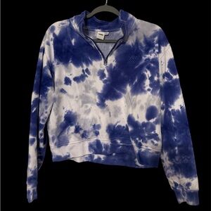 Vans Women's Medium Purple, White , and Grey Quarter-Zip Sweatshirt